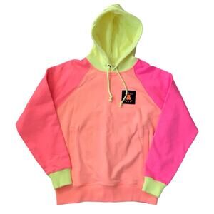 Teddy Fresh Neon Color Block Hoodie Size Small
